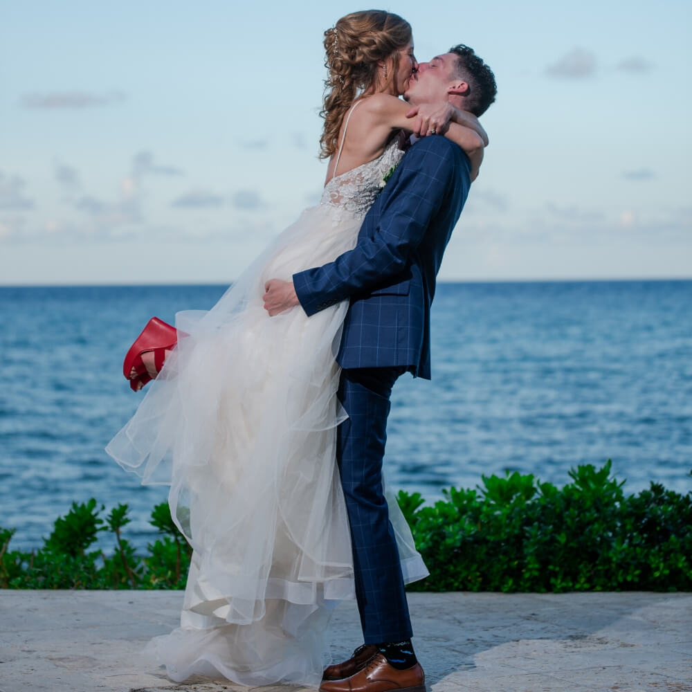 sarah and andy at the hyatt ziva rose hall