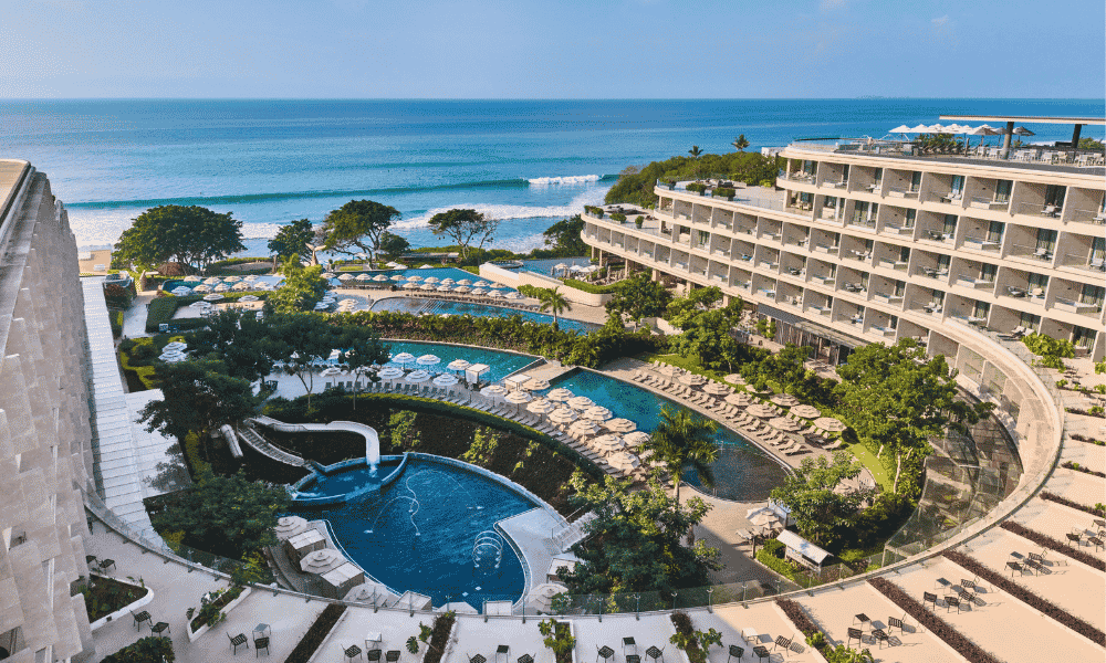 Bird's eye view of the Dreams Bahia Mita resort.